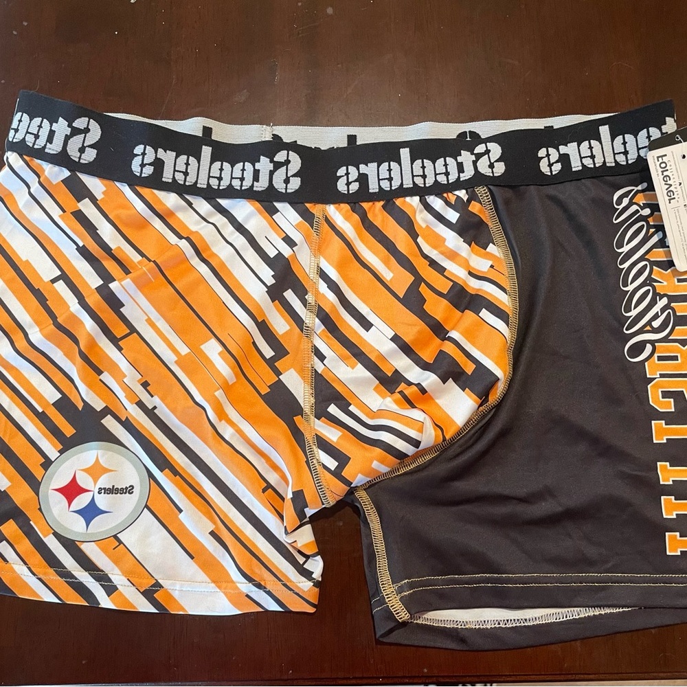 NFL Team Apparel Pittsburgh Steelers Black and Gold Boxer Briefs